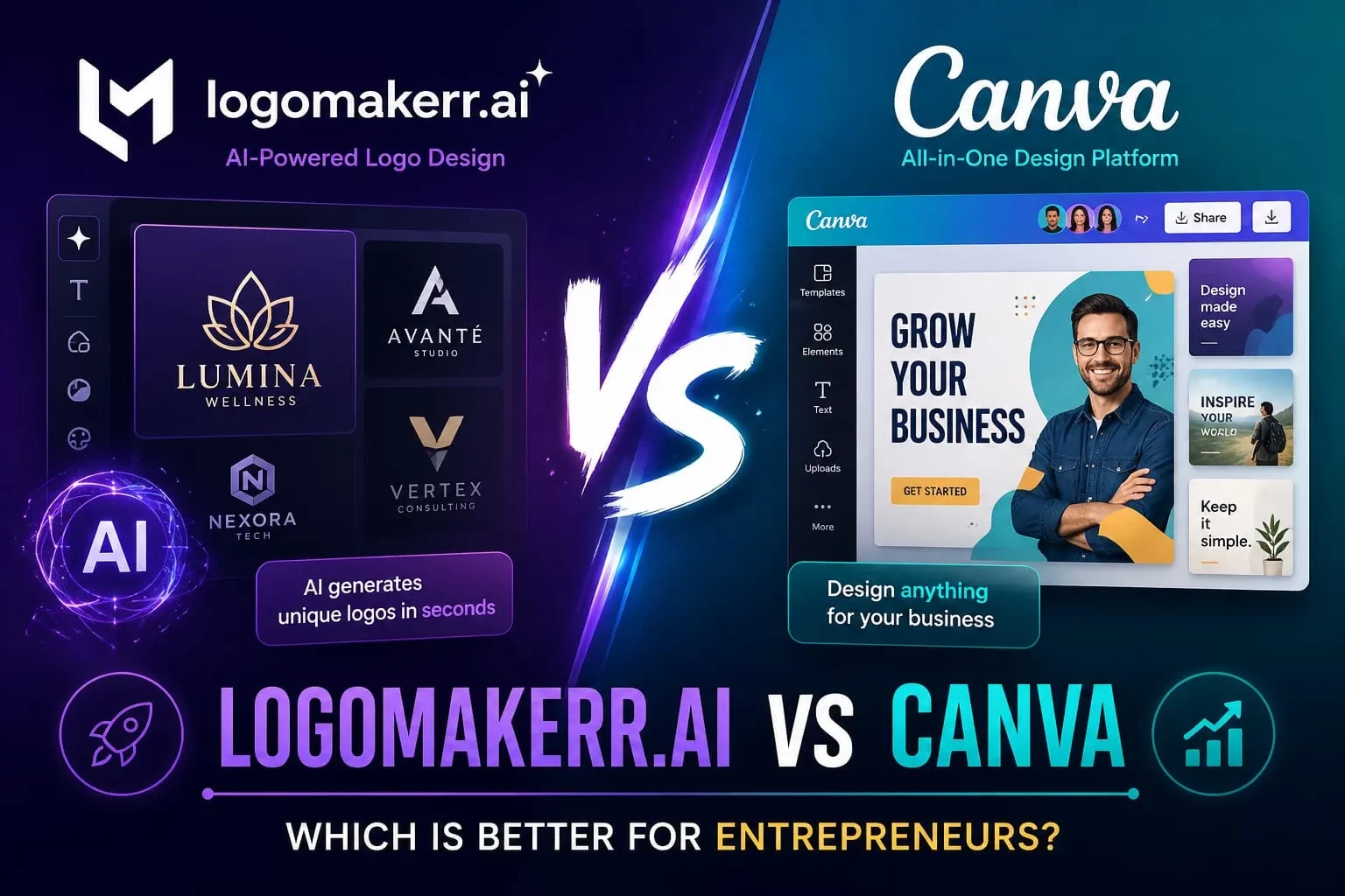 Logomakerr.ai vs Canva: Which Is Better for Entrepreneurs?