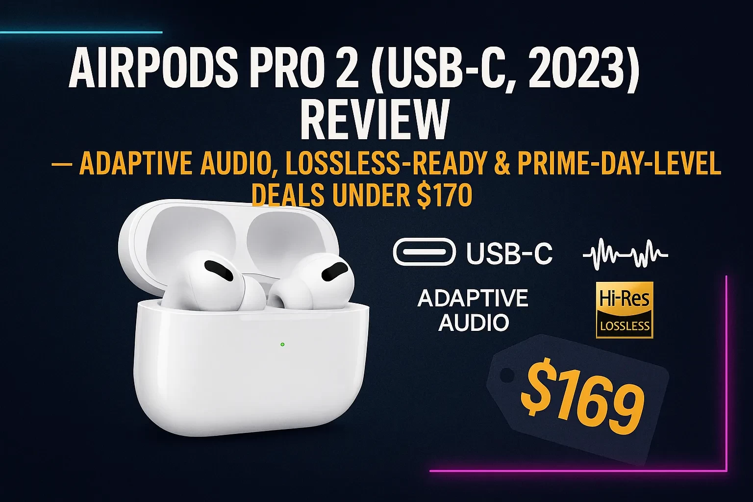 AirPods Pro 2 (USB-C, 2023) Review — Adaptive Audio, Lossless-Ready & Prime-Day-Level Deals Under $170