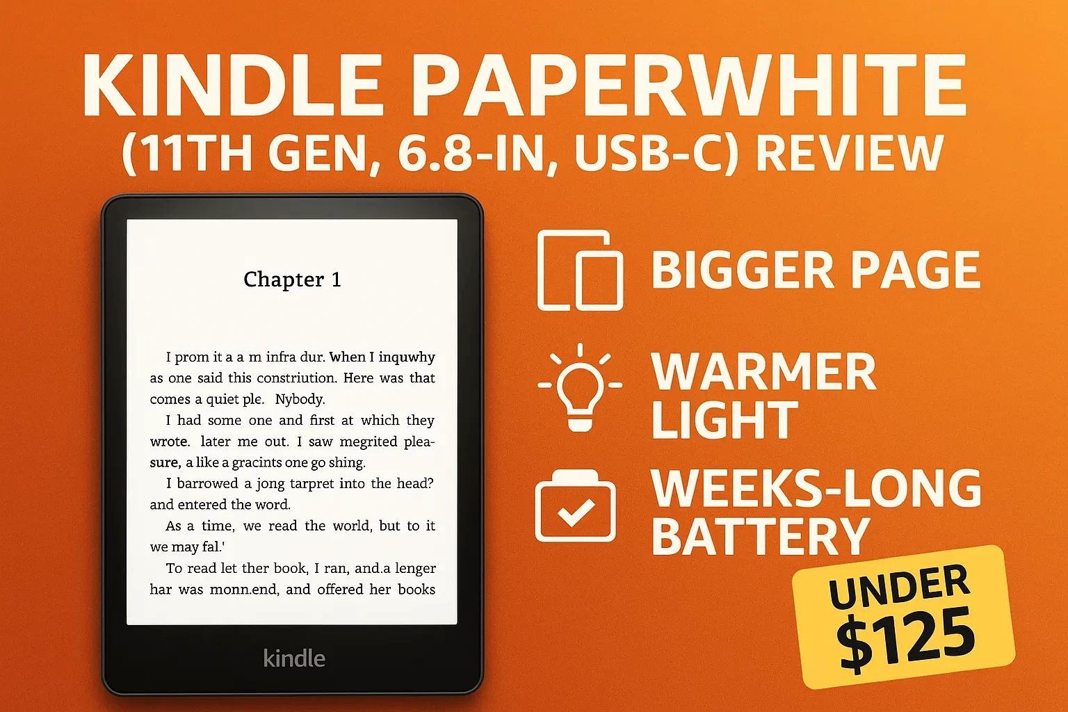 Kindle Paperwhite (11th Gen, 6.8-in, USB-C) Review — Bigger Page, Warmer Light, Weeks-Long Battery for Under $125