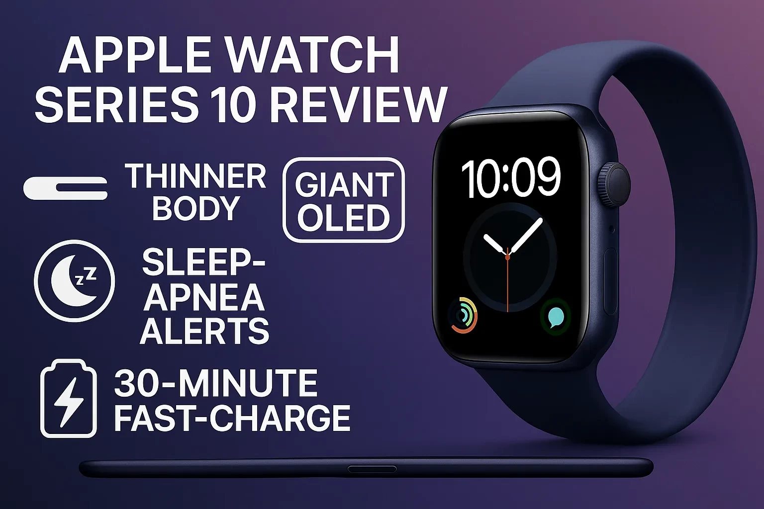Apple Watch Series 10 Review — Thinner Body, Giant OLED, Sleep-Apnea Alerts and 30-Minute Fast-Charge