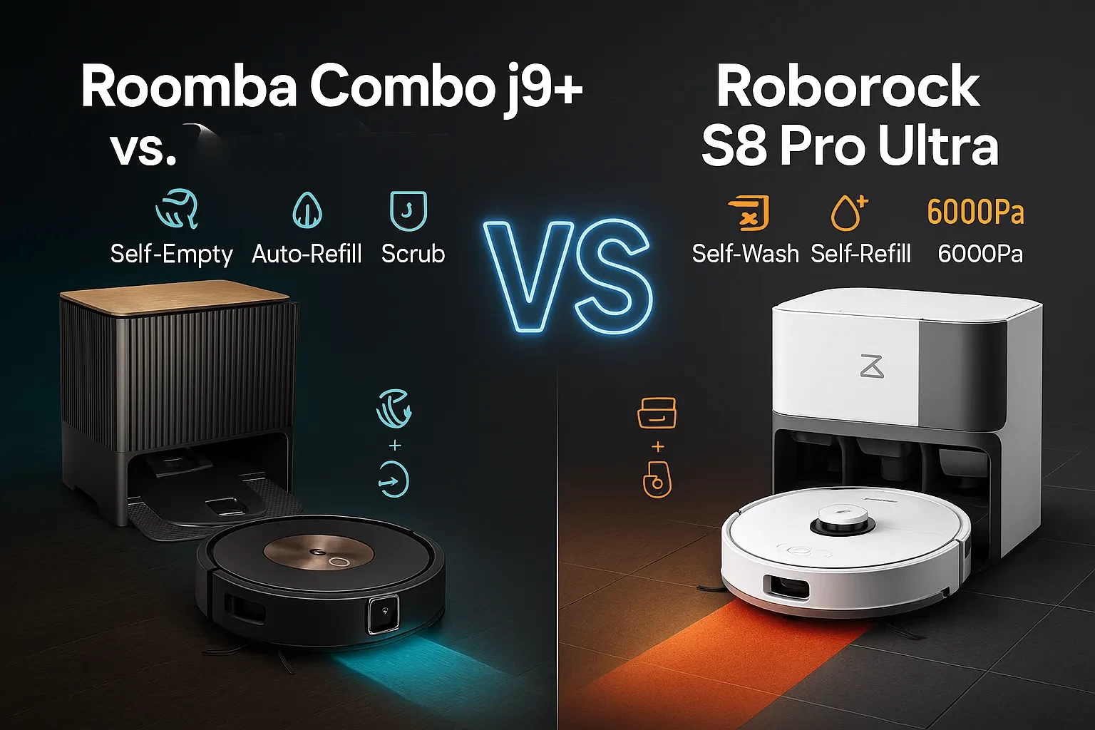 Roomba Combo j9+ vs. Roborock S8 Pro Ultra