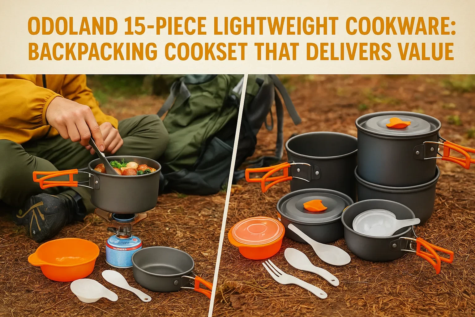 Odoland 15‑Piece Lightweight Cookware: Backpacking Cookset That Delivers Value